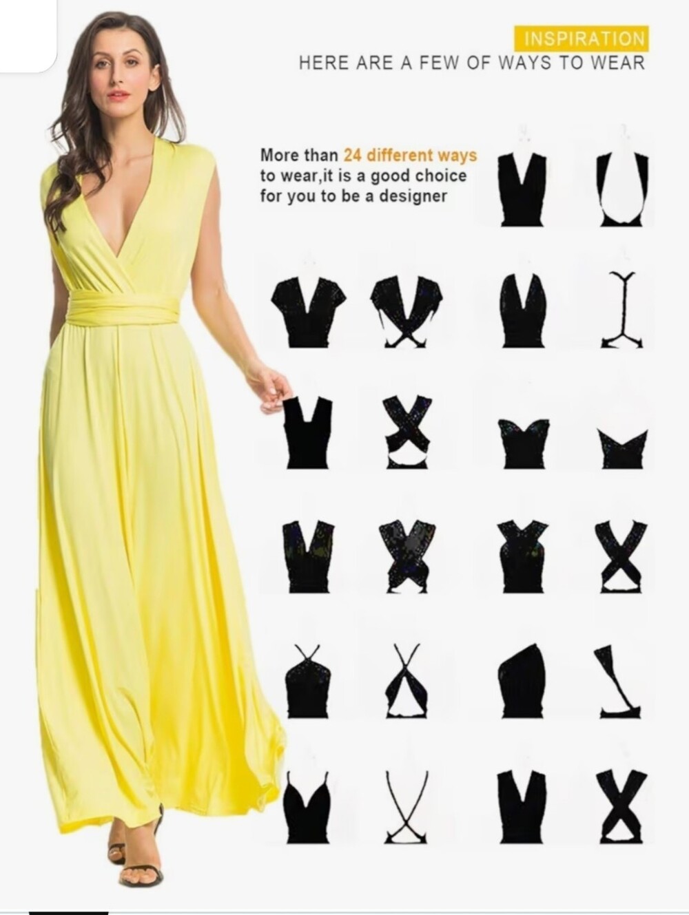 Persun Convertible Grecian Infinity Maxi Dress Stone Grey Size M NWT - Picture 6 of 7